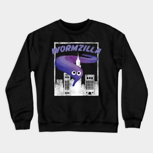 Purple Worm On A String Meme Wormzilla Retro Japanese Style Crewneck Sweatshirt by YourGoods